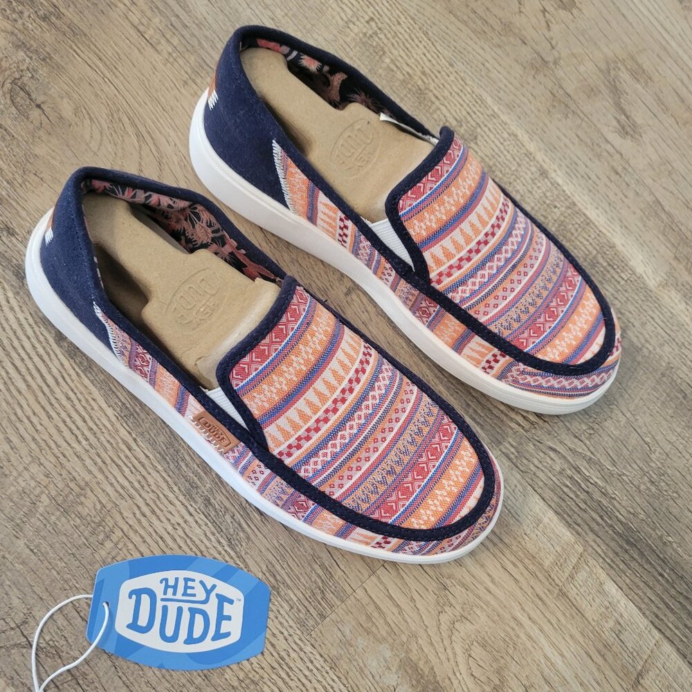 NWT Women's Hey Dude Misty Aztec Slip Ons - Picture 1 of 5
